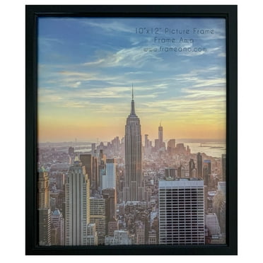 Frame Amo 16x24 Black Picture Frame with White Mat for 12x18 1 inch border 